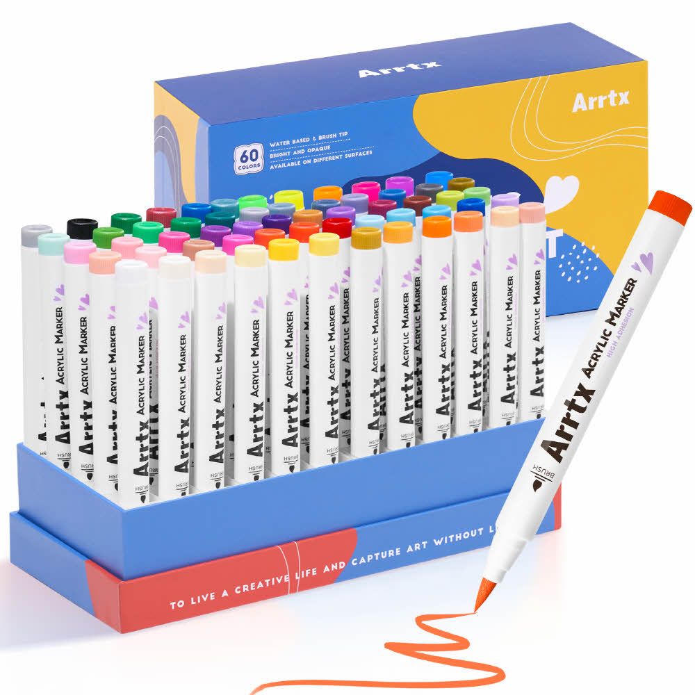 아트엑스 아크릴 마카펜 브러시형 60색 A세트 제품 이미지