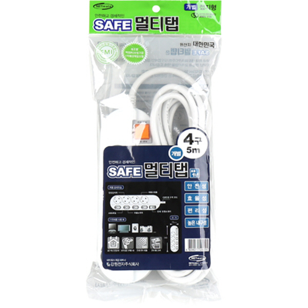 강원전자 넷메이트 안전 SAFE 국산 정규격 멀티탭 멀티콘센트 4구 개별 접지 스위치 - 상세 이미지 3