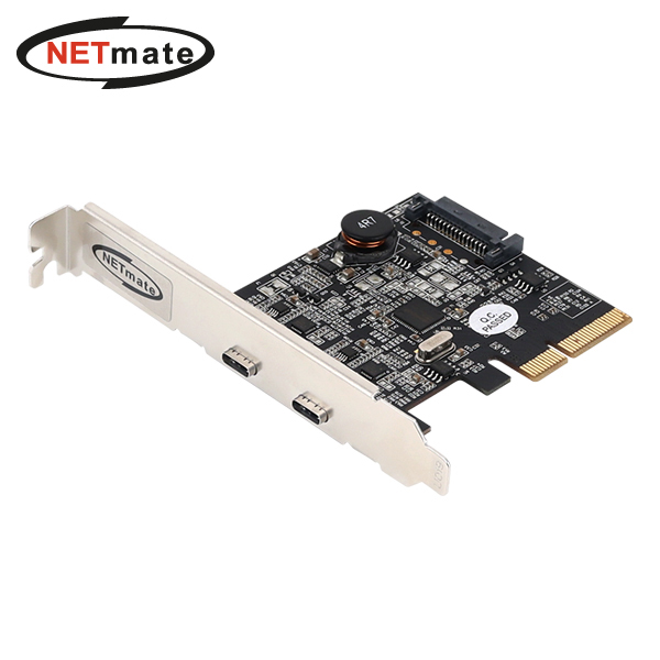 강원전자 넷메이트 USB3.1 Gen2 Type C 2포트 PCI Express 카드(슬림PC겸용) U-1800 - 메인 이미지