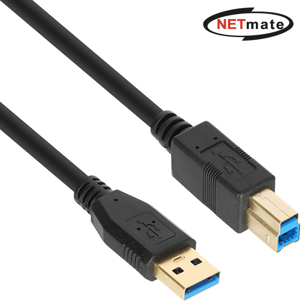 강원전자 넷메이트 USB3.0 AM-BM 케이블 3m (블랙) NM-UB330BKZ - 메인 이미지