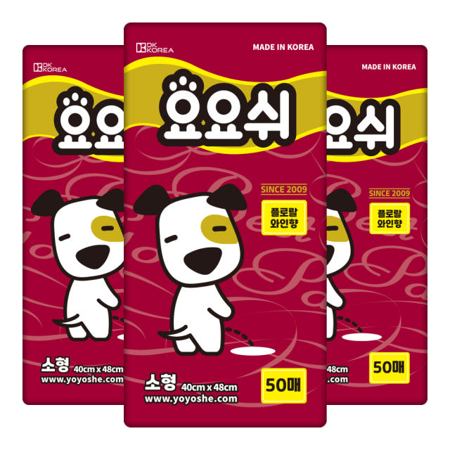 강아지 배변패드 플로럴와인향 소형, 50매입