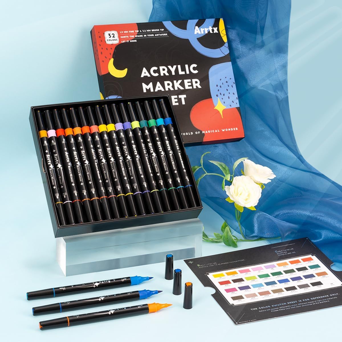 아트엑스 아크릴 마카펜 표준형 32색 세트 전문가용 상세 이미지 3