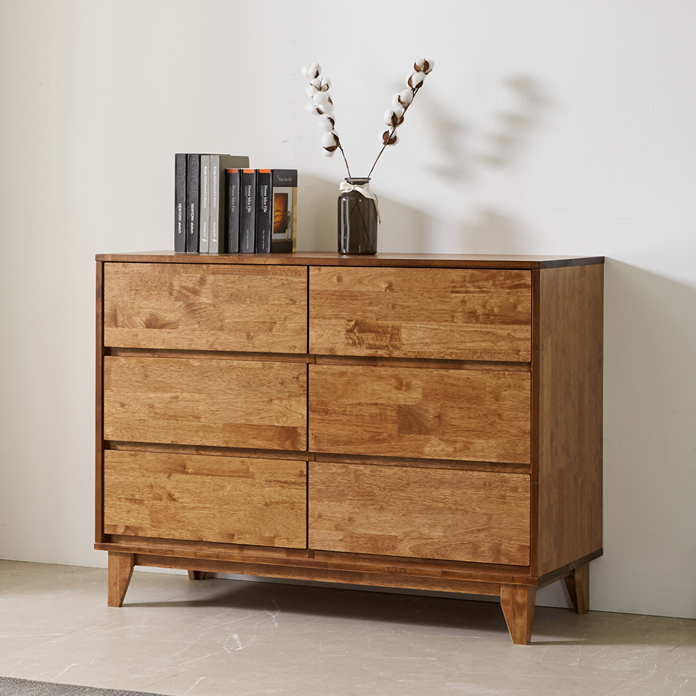 루멘 안방 드레스룸 와이드 옷 틈새 슬림 원목 서랍장 1200x500x900mm, 3단, 월넛 - 상세 이미지 2