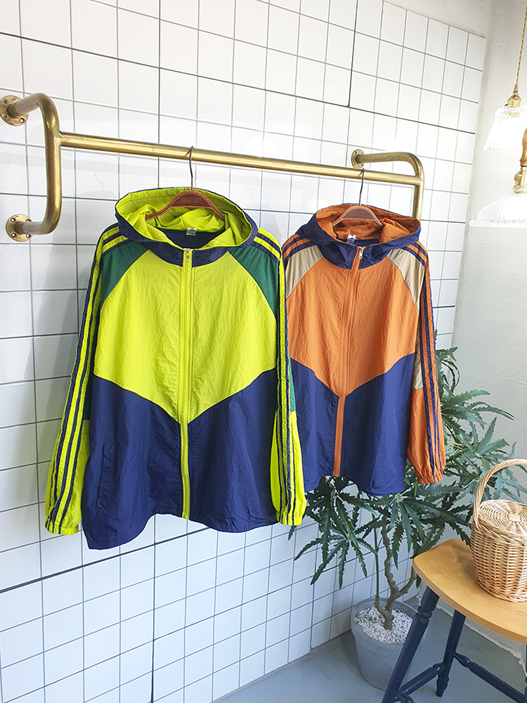 오버핏 세줄 가벼운 윈드 점퍼 바람막이