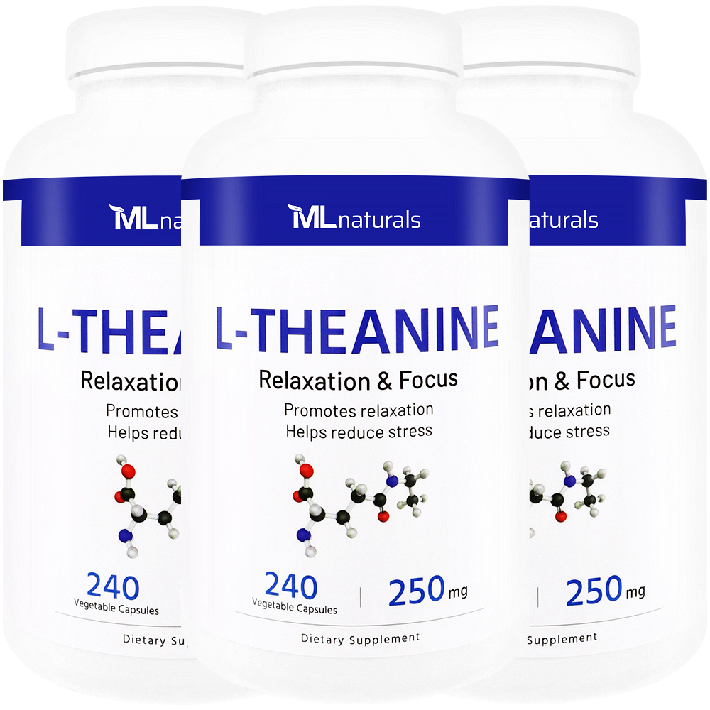 마이라이프내추럴스 엘테아닌 L-테아닌 250mg 알약 240캡슐, 3개 - 메인 이미지