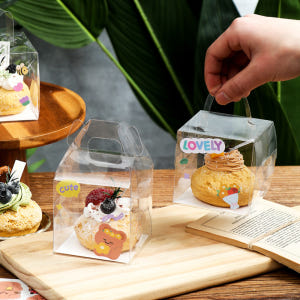 초미니케이크상자 손잡이 투명미니쿠키박스 답례품 한입디저트포장 A(8x8x... 실사용 후기 | 효과 있을까? - 상품 이미지 4