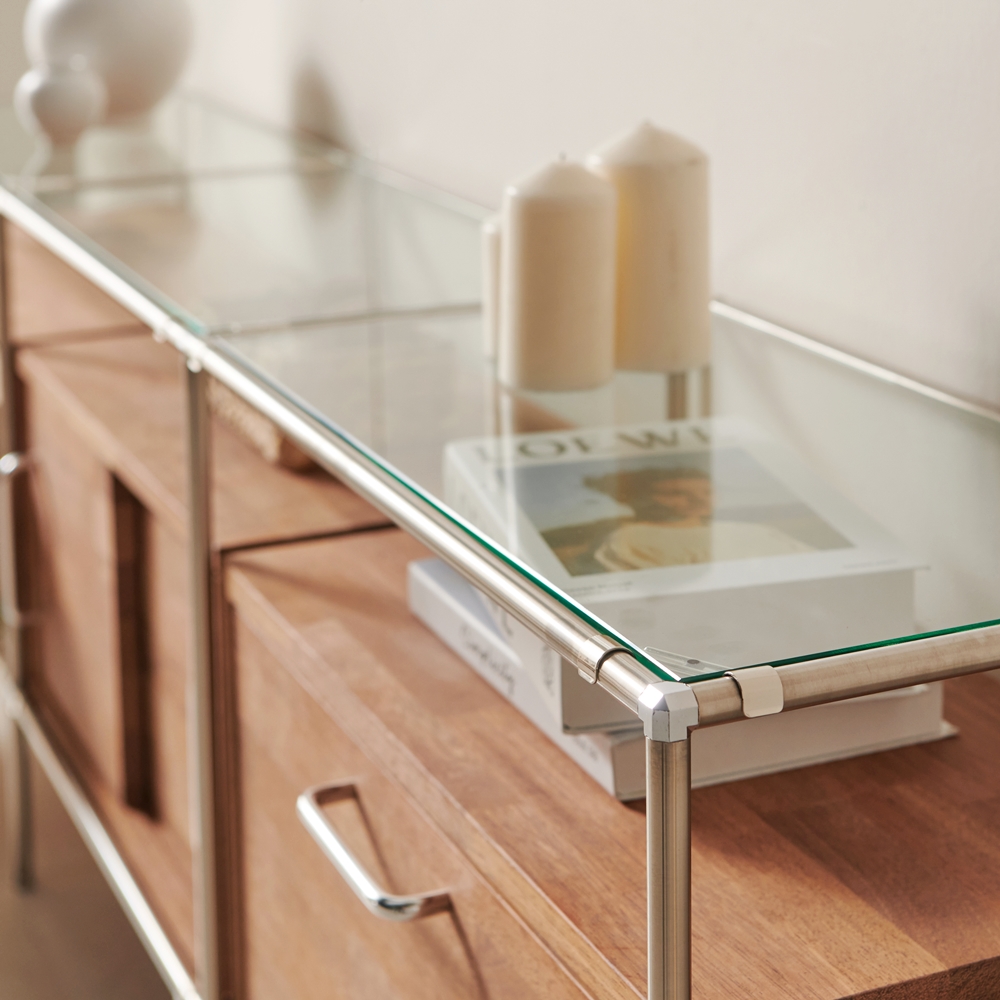 란토 미드센츄리거실장 높은 모듈 엔틱 원목 거실장 tv다이서랍장