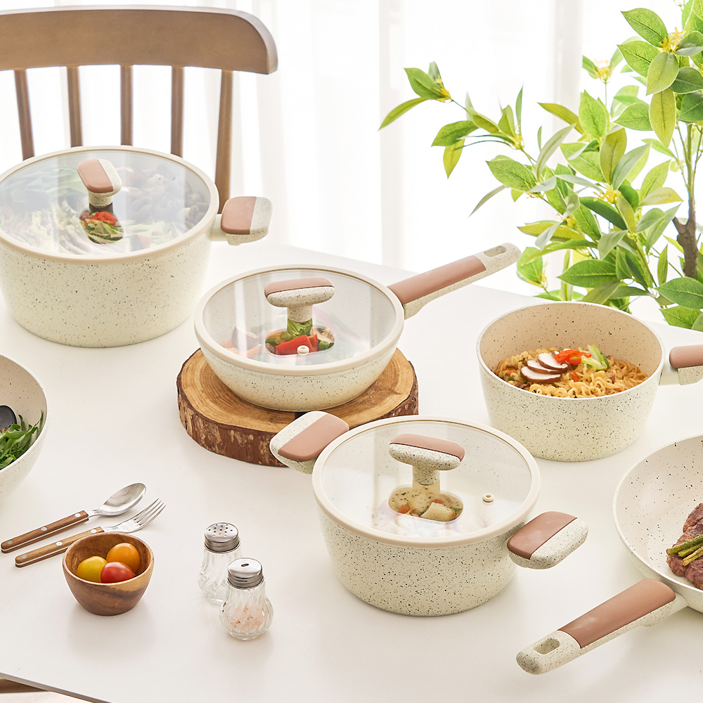 델라고 편수냄비 인덕션 세라믹 라면 냄비 바닐라빈 편수 18cm