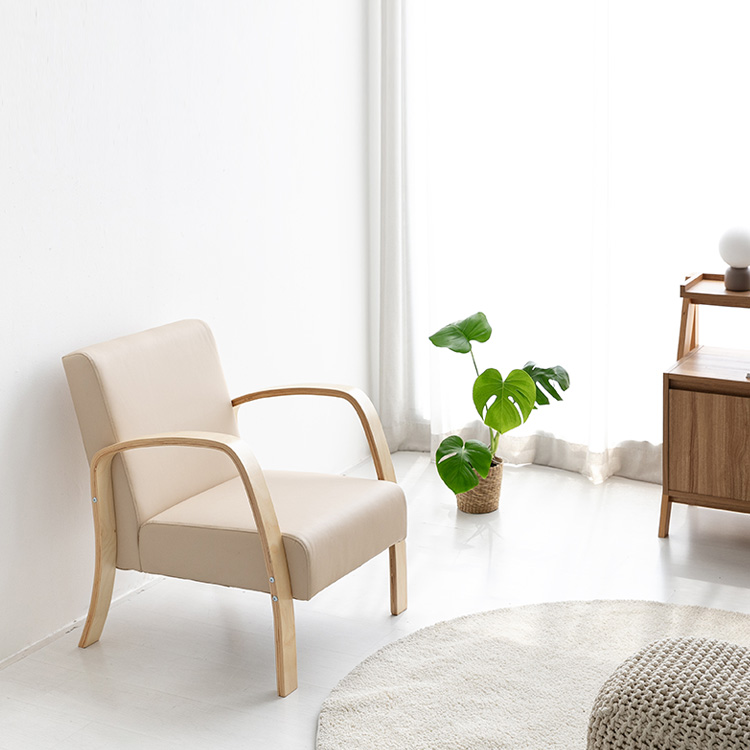 벤우드 1인 소파 YC12A 내추럴/크림베이지, 1인용