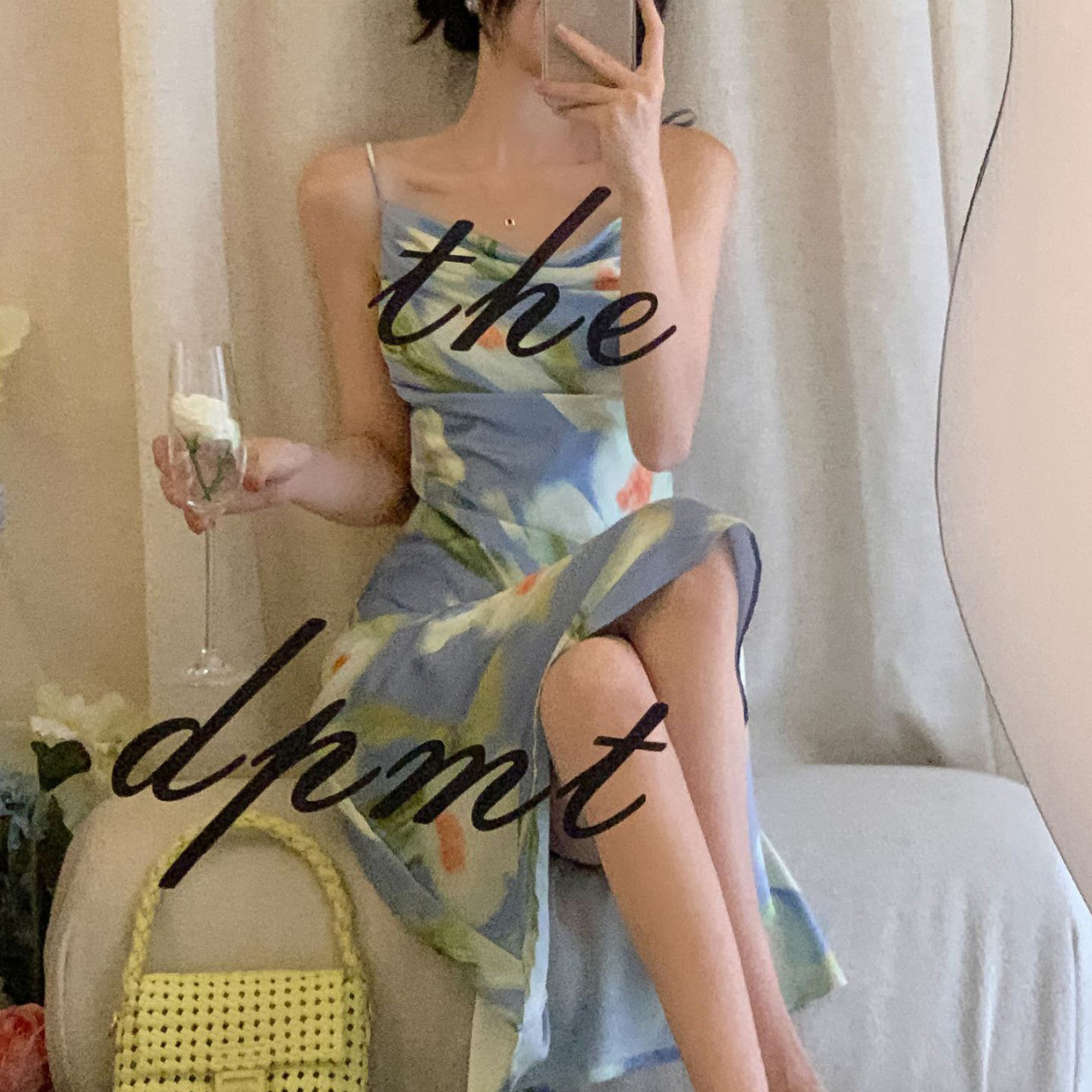 러블리해라 휴양지 여성 플라워 여름 바캉스 어깨끈원피스 - 상품 이미지