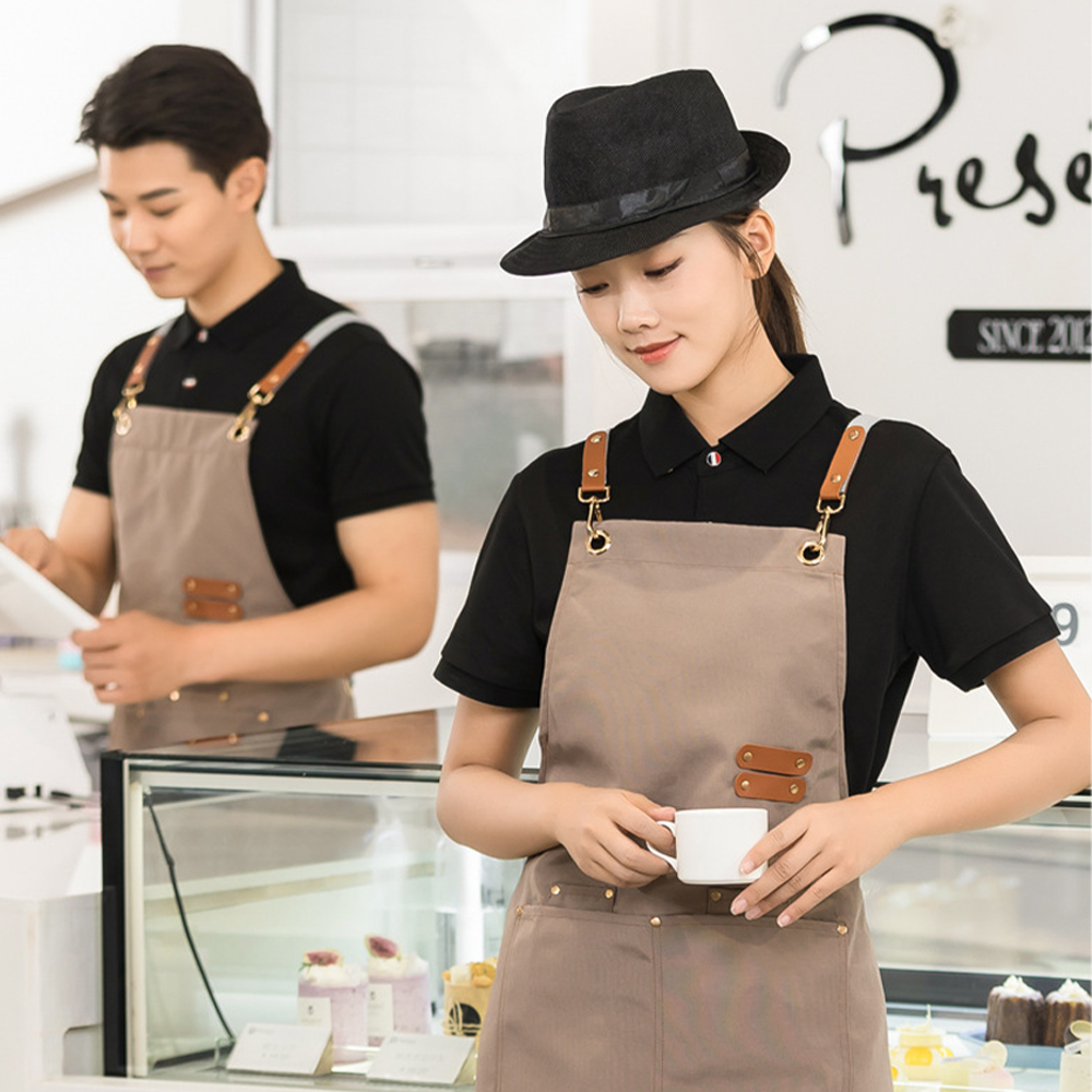 움직임이 편한 카페 바리스타 앞치마 생활 방수 업소용 공방 앞치마 - 상세 이미지 2