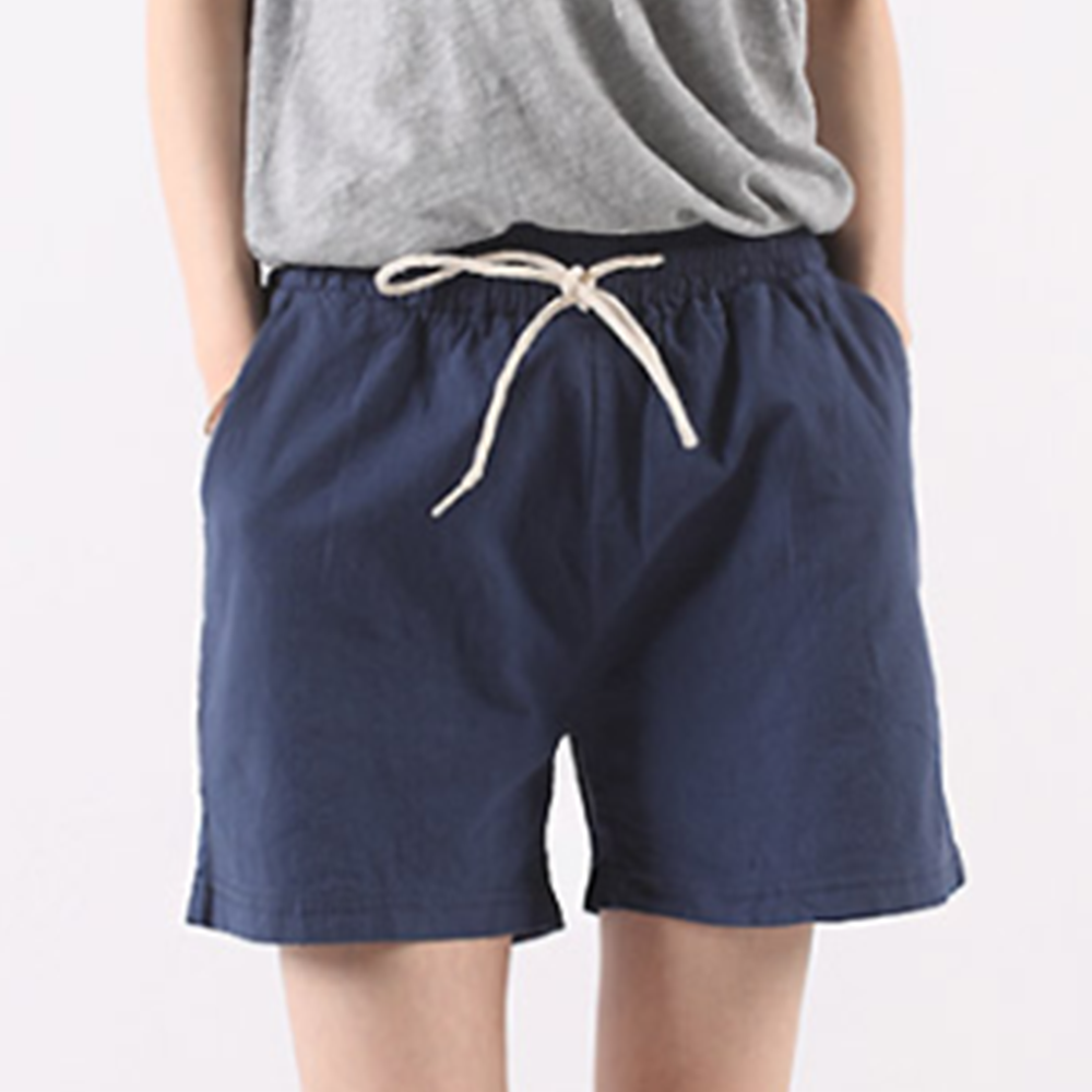 아이보리색바지 여자 여성 흰색 화이트 린넨 마 여름반바지 - 상세 이미지 2