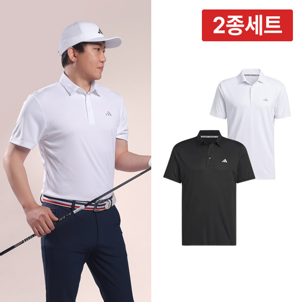[2종 세트] 아디다스 골프 SS 남성 반팔 카라티셔츠 남자 골프웨어 코어 에어로레디 2.0 - 상품 이미지