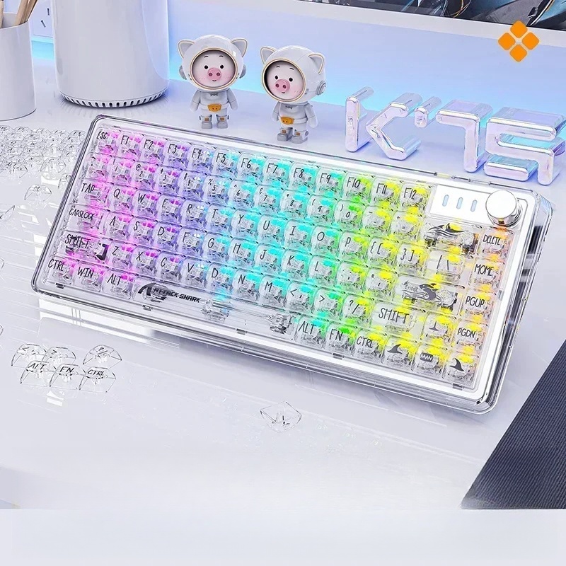 얼음 키보드 attack shark k75 RGB 투명 키보드 기계식 키보드 블랙 유선 - 상세 이미지 3