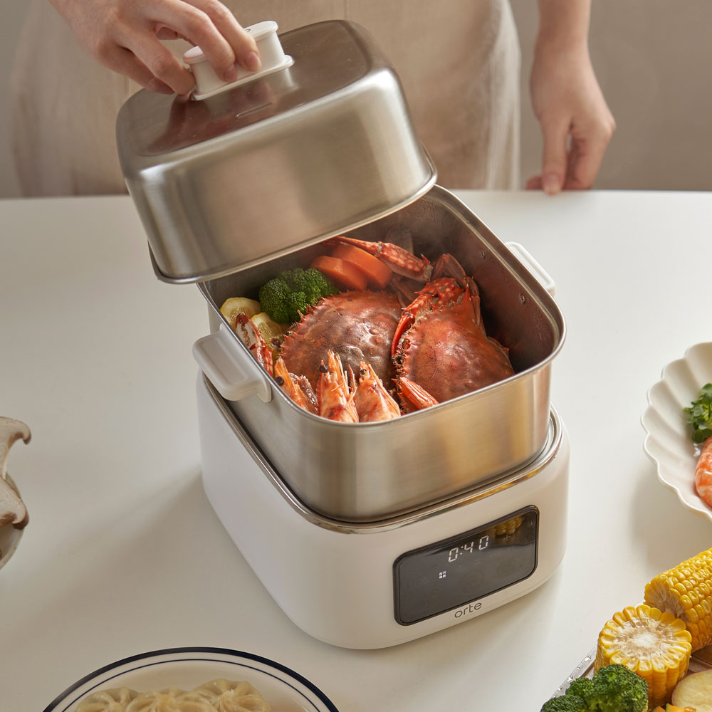 오르테 FULL 스텐 전기 찜기 멀티 쿠커 스팀 계란 달걀삶는기계 고구마