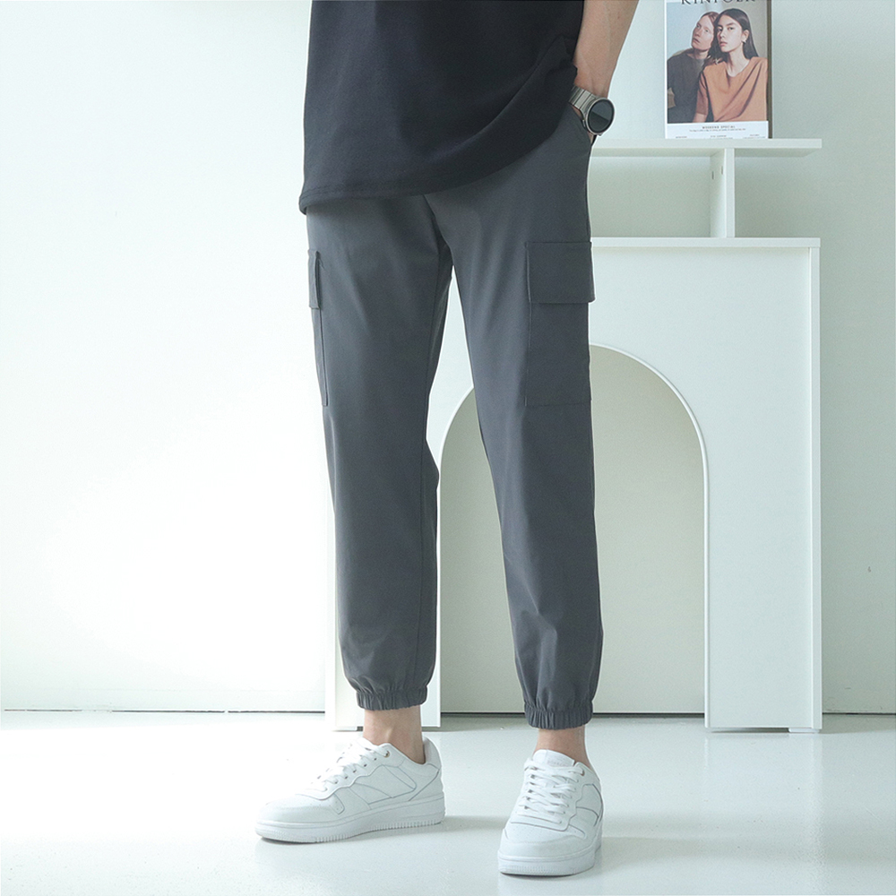 남자 바지 아이스 밴딩 카고 조거 팬츠 남자 냉장고바지 - 상세 이미지 3