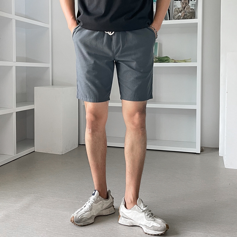 1+1 남자 론애 여름 밴딩 무지 면 끈 반바지 빅사이즈 이미지 8