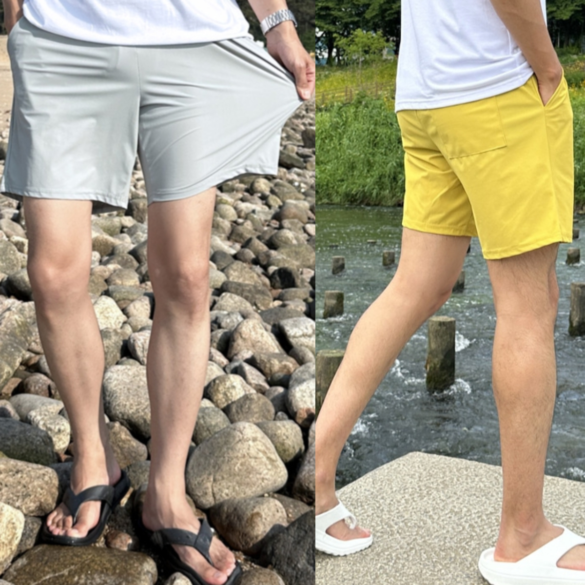 1+1 남자 개티스 여름 아이스 쿨링 냉장고 밴딩 반바지 빅사이즈 - 메인 이미지