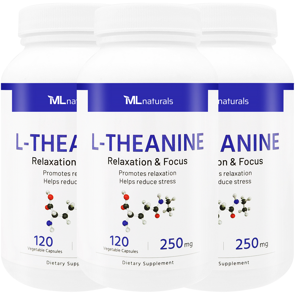 마이라이프내추럴스 엘 테아닌 L-테아닌 250mg 알약 120캡슐, 3개 - 메인 이미지