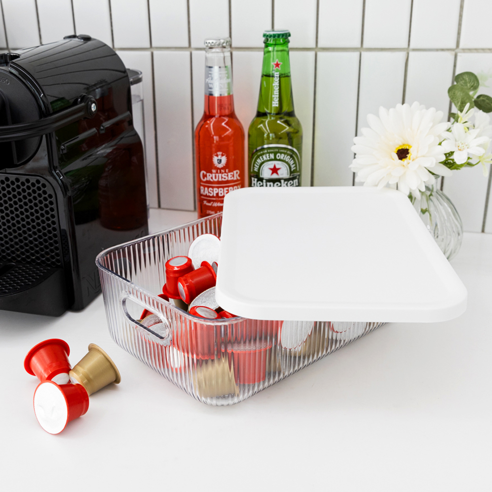 플리츠 투명 정리함 펜트리 수납함 옷 장난감 정리 리빙박스