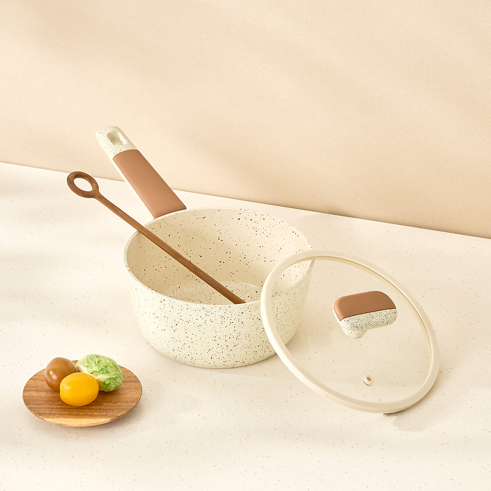 델라고 편수냄비 인덕션 세라믹 라면 냄비 바닐라빈 편수 18cm