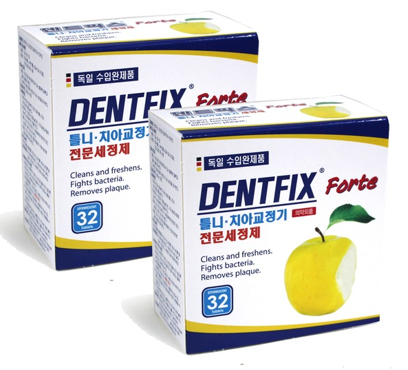 덴트픽스 포르테 32정x2통 독일수입 틀니세정제 클리덴트 의치세정제 - 상품 이미지