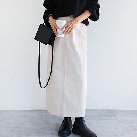 러블리해라 데일리 포켓 뒷트임 여름 롱치마 - 상품 이미지
