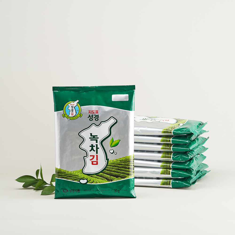[성경김본사] 지도표 잘라먹는 녹차 전장김 30g, 10개 - 상품 이미지