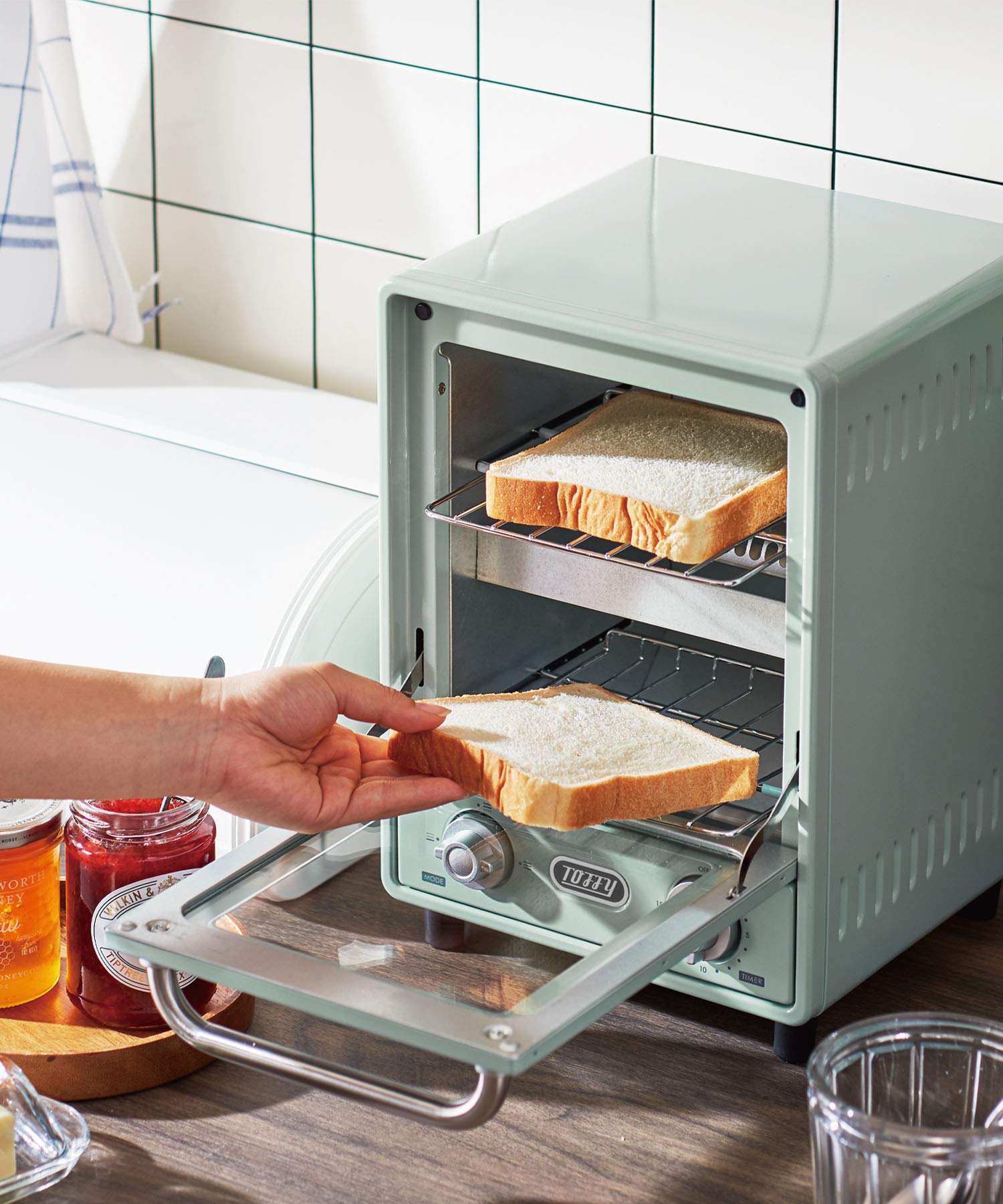 토피 Toffy 원적외선 2단 전기 오븐 토스터기 K-TS4-PA 페일아쿠아