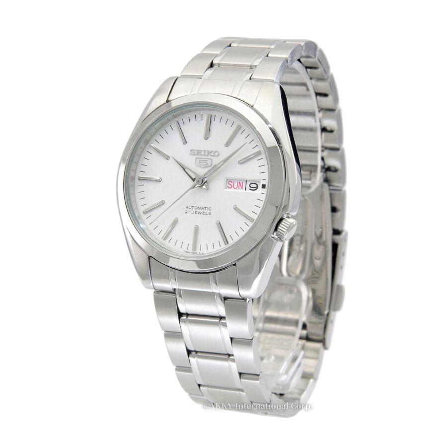 세이코 SEIKO 5 메탈밴드 오토매틱 화이트 다이얼 손목시계 SNKL41J1 - 상품 이미지