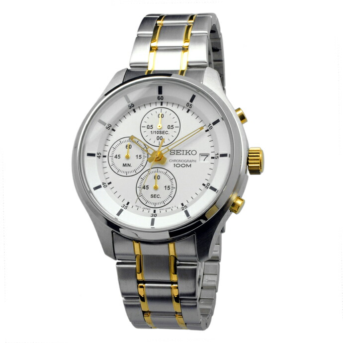 세이코 SEIKO 크로노그래프 금장 흰판 남자 캐주얼 정장 손목 시계 SKS541 - 상세 이미지 2