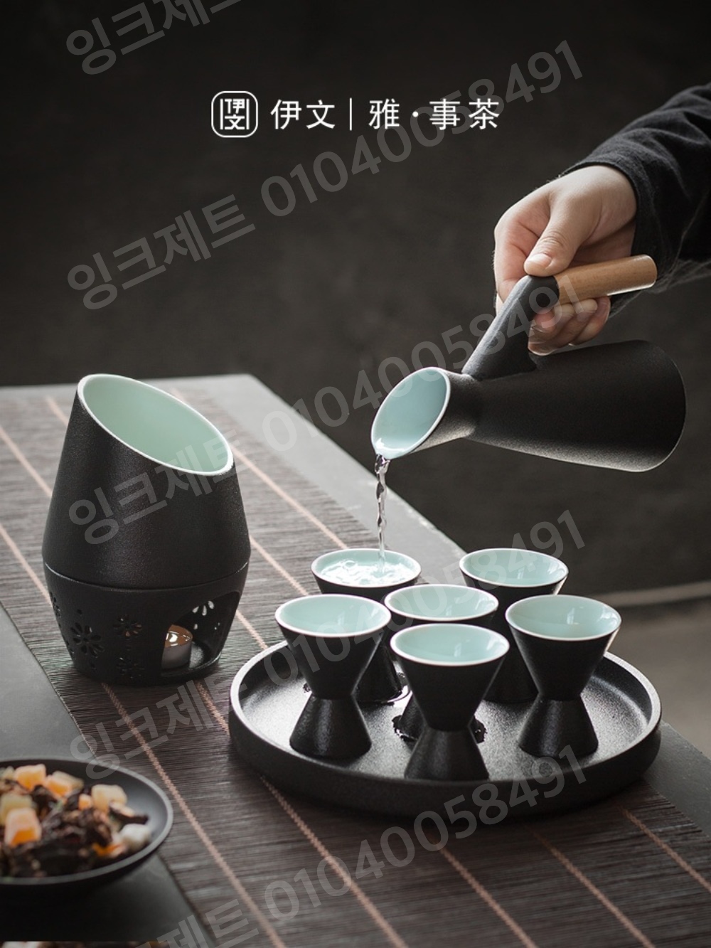 도쿠리잔 세트 이자카야 사케 중탕 워머 따뜻한 컵 홀더 - 상세 이미지 4