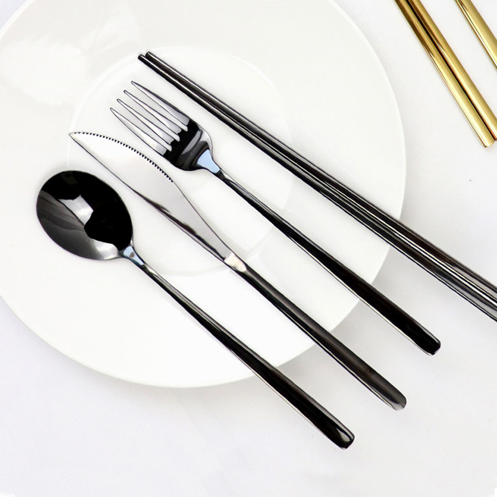 UH 디너 커트러리 세트 디저트 포크 나이프 스푼 젓가락 카페 파스타