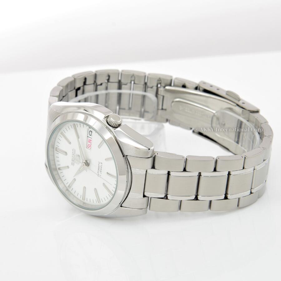 세이코 SEIKO 5 메탈밴드 오토매틱 화이트 다이얼 손목시계 SNKL41J1 - 상세 이미지 4