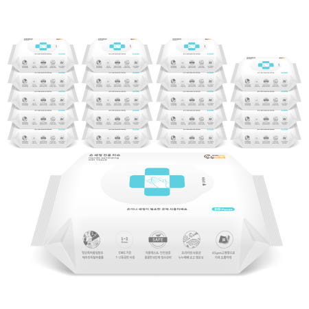 누누베베 특허성분 항균 손세정 물티슈 휴대용 20매, 20개