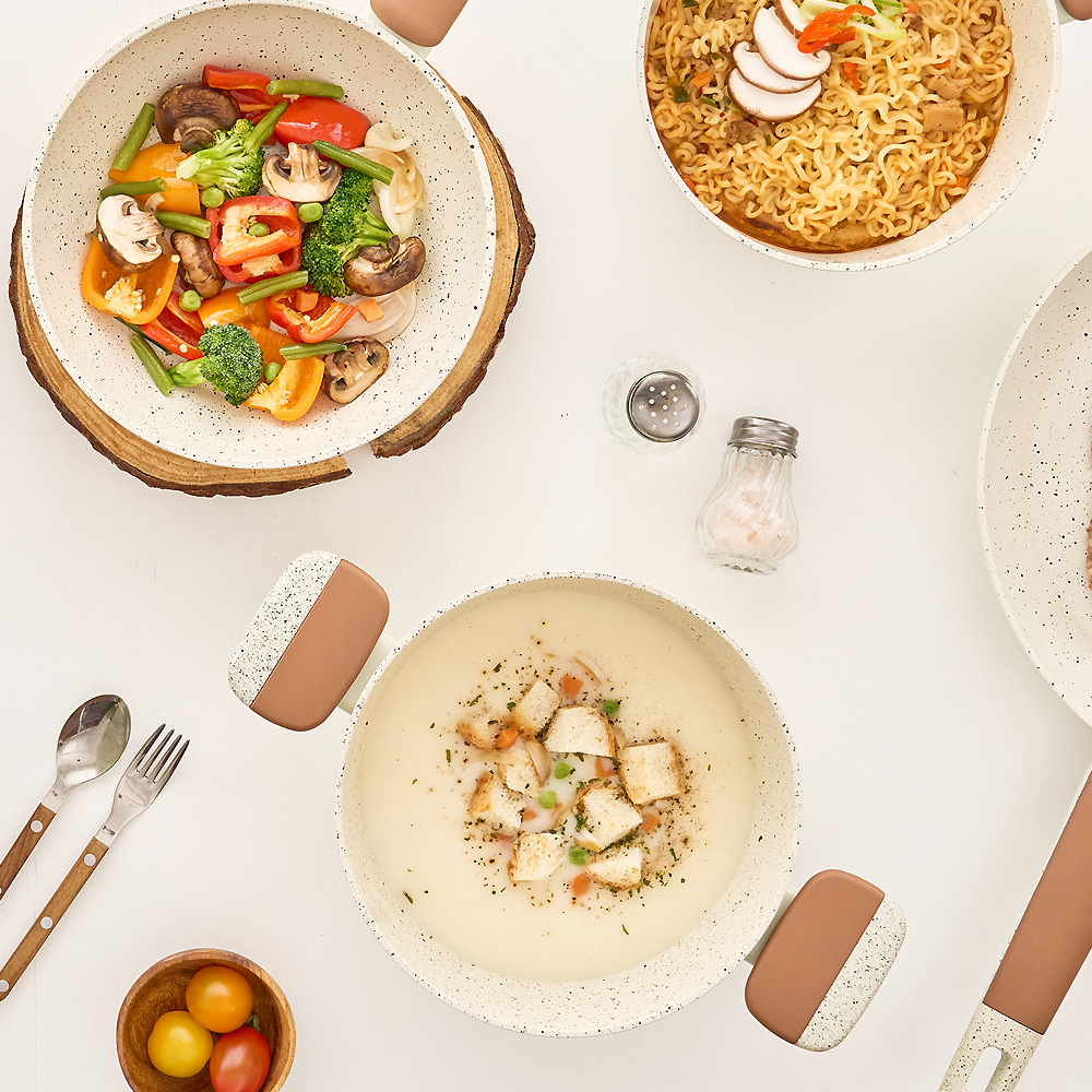 델라고 편수냄비 인덕션 세라믹 라면 냄비 바닐라빈 편수 18cm