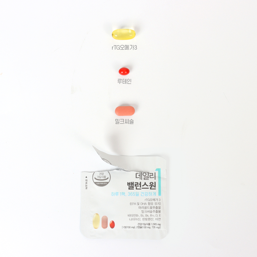 데일리밸런스원  rTG오메가3+밀크씨슬+루테인 15개입, 6개 - 상세 이미지 2