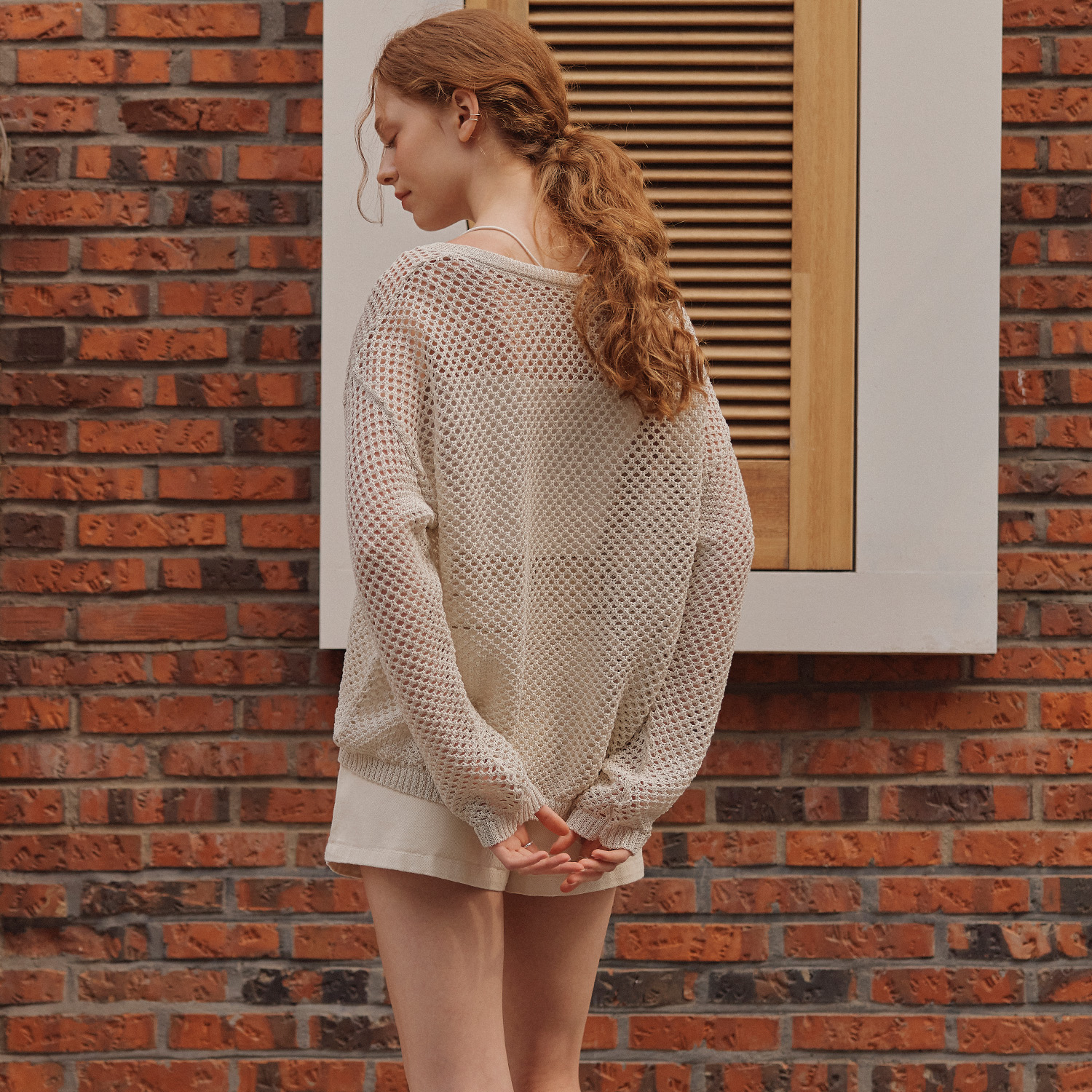 [제로스트릿][2컬러] 매쉬 브이넥 스웨터 MESH V-NECK SWEATER 이미지 6