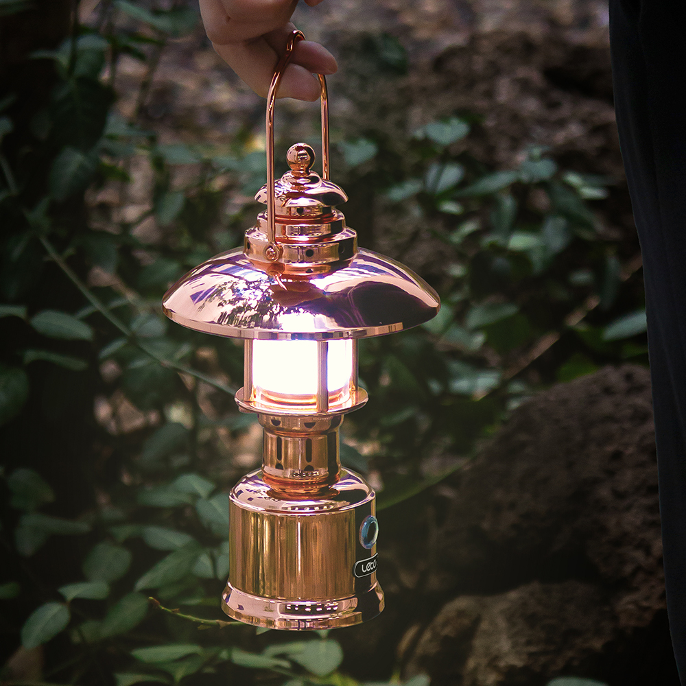 레토 감성 캠핑랜턴 황동 광부랜턴2 LED 캠핑조명