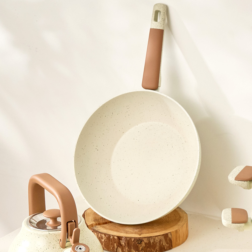 델라고 코팅 후라이팬 인덕션 후라이팬 바닐라빈 24cm