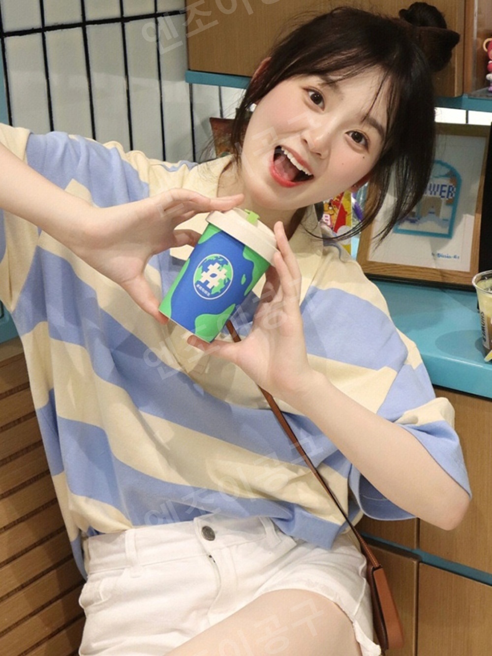 동상이몽2 342회 문지인 카라 티셔츠 스트라이프 스트릿 의상 옷 패션 - 상세 이미지 3