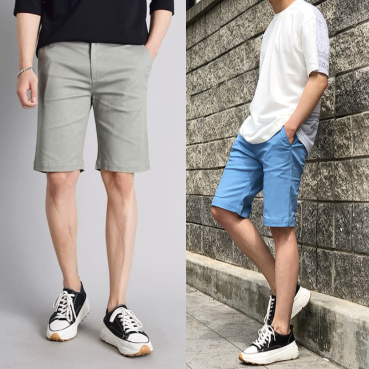 남자 류드 여름 5부 면 스판 슬랙스 반바지 28-36 - 상품 이미지