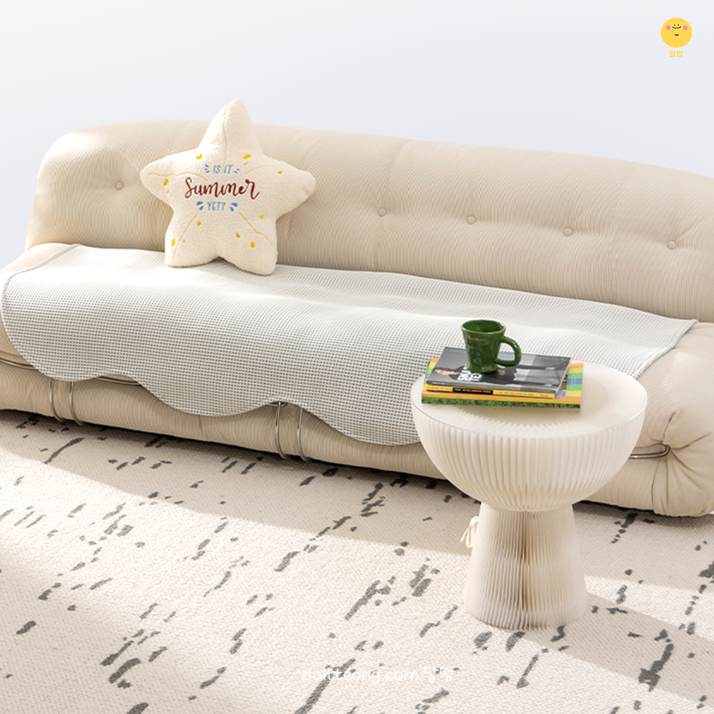 달떵 여름 아이스쿨링 와플 쇼파 패드 커버 러그 패브릭 깔개 커버링 90x120