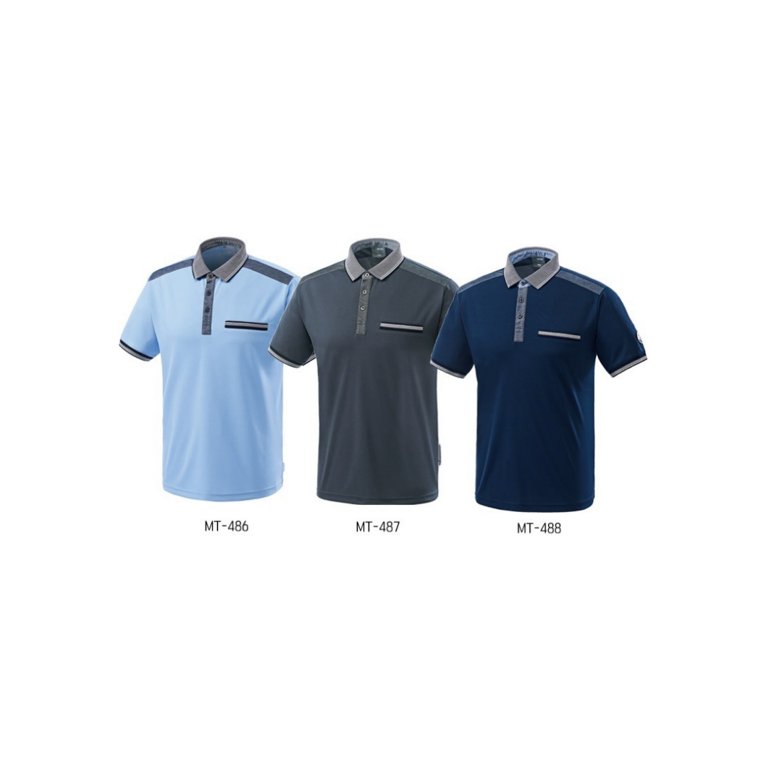 MT-486,7,8 티뷰크 시보리 PK 티셔츠 카라 반팔 티셔츠 작업복 근무 폴로 단체복 - 상품 이미지