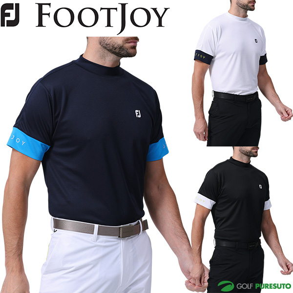 풋조이 foot joy 소매 로고 골프 여름 반팔 모크넥 티셔츠 FJ-S24-S05 - 상품 이미지
