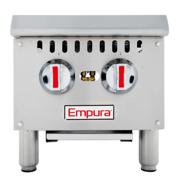 Empura 12 호텔 푸드 트럭 케이터링 레스토랑용 헤비 듀티 수직 조리대 가스 핫 플레이트 스톡 냄비 범위 | 12W x 27.5D 13.5H 스테인리스... 