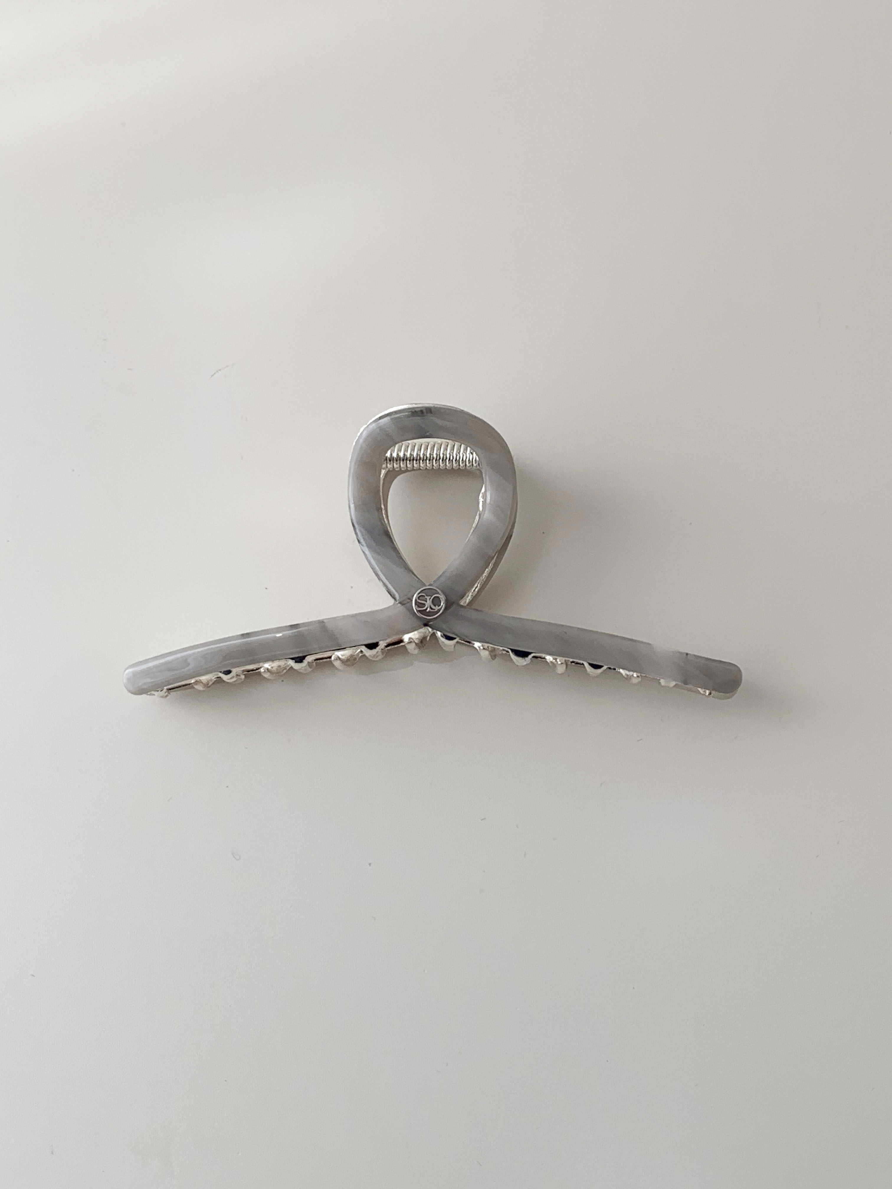 셀프러브 메탈 마블 클로 Silver/Large - 여성 금속 꼬임 숱많은 빅 왕집게핀 - 상세 이미지 4
