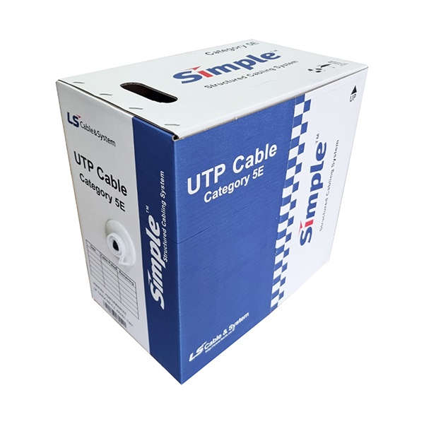 LS전선 CAT5e UTP 랜케이블 옥외 가공용 블랙 200m 1롤 단선 박스