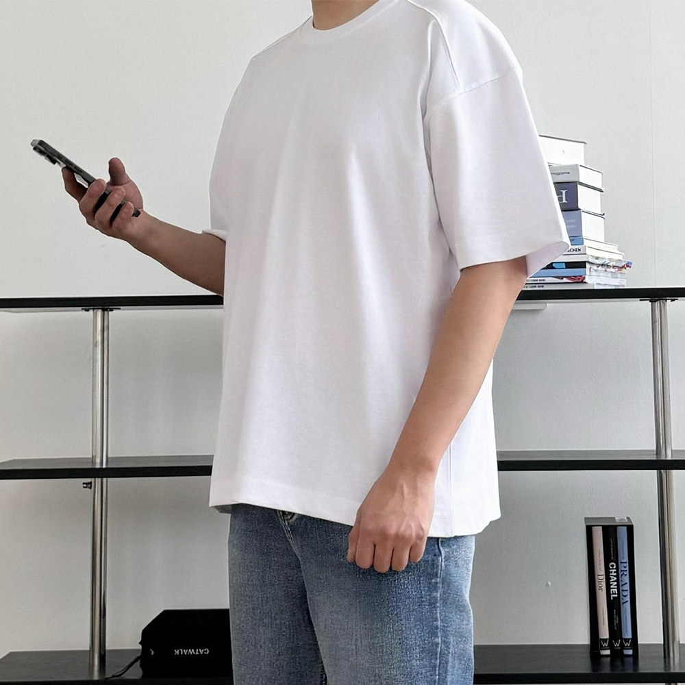 1+1 흰티 쿨티셔츠 헬스오버핏반팔 - 상세 이미지 4
