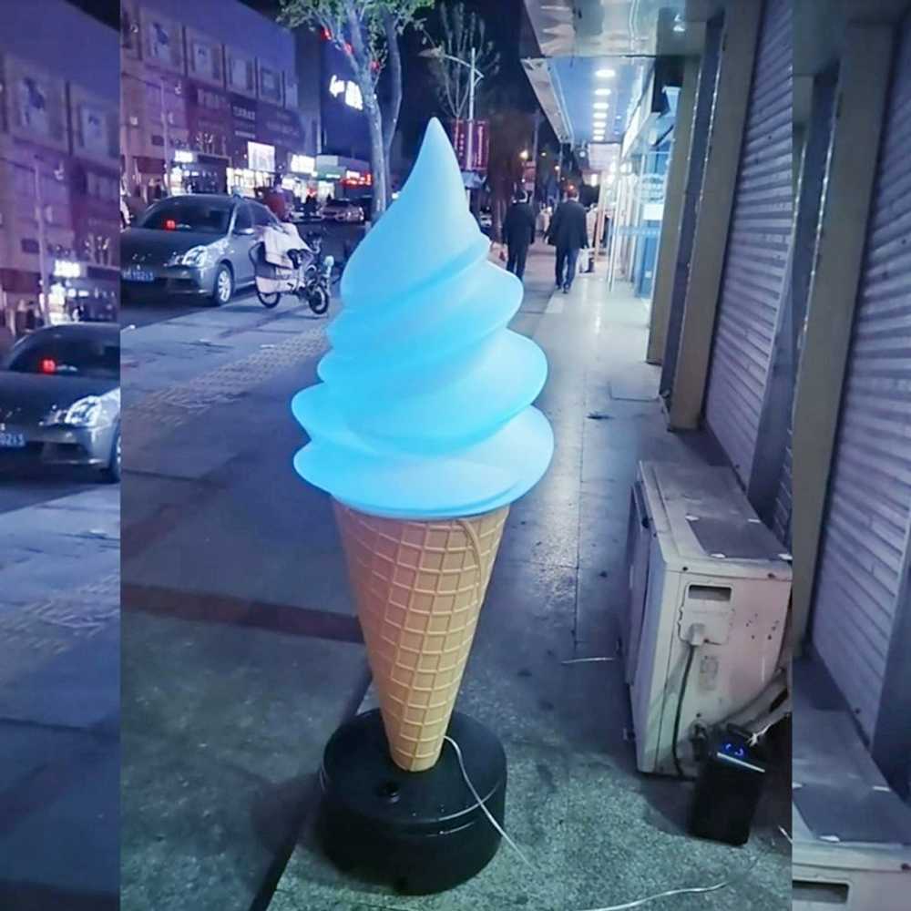 아이스크림 대형 장식품 가게 개업 상업용 가짜 1.2m 노랑/흰색 무등 - 상세 이미지 2